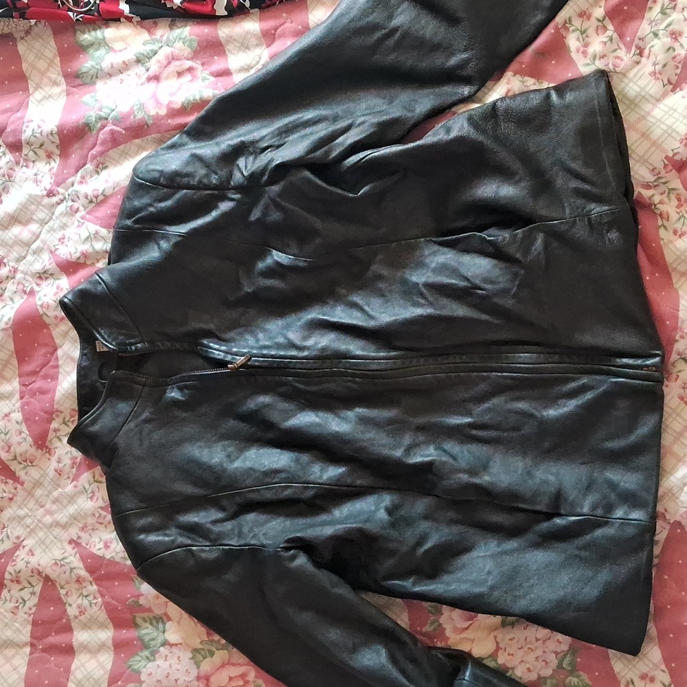 Preston and York leather jacket zip up